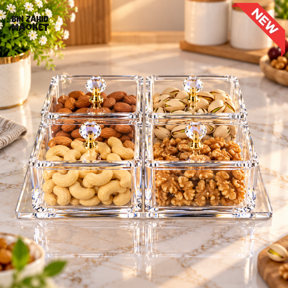 4PCS TRANSPARENT STORAGE ORGANIZER SET WITH LIDS - Organizers & Holders