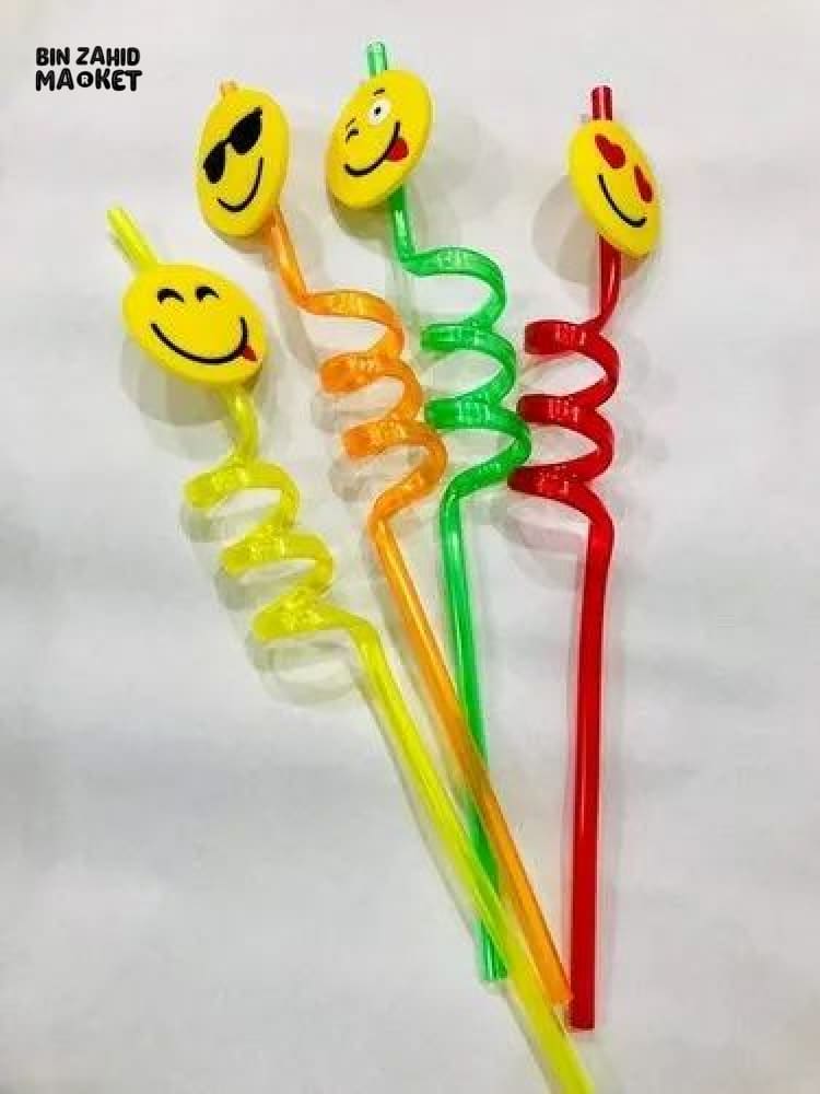 4X PIECES REUSABLE SMILEYS STRAW SET