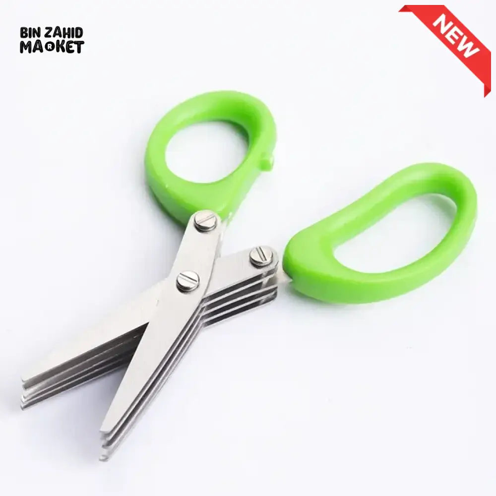 5-BLADE HERB SCISSORS – STAINLESS STEEL SPRING ONION CUTTER