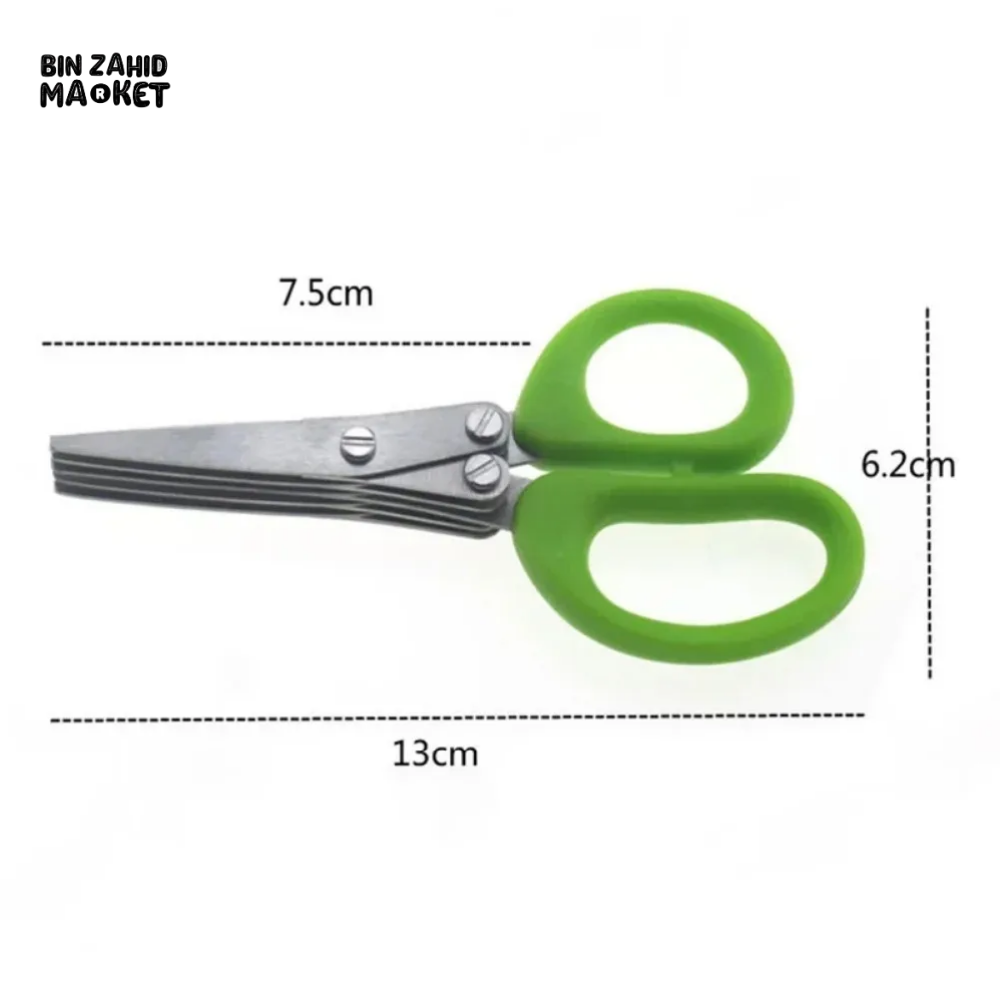 5-BLADE HERB SCISSORS – STAINLESS STEEL SPRING ONION CUTTER