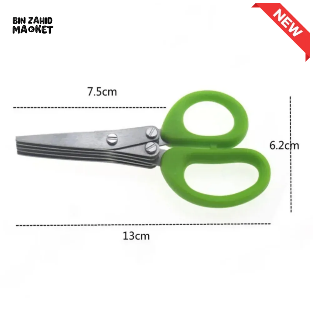 5-BLADE HERB SCISSORS – STAINLESS STEEL SPRING ONION CUTTER