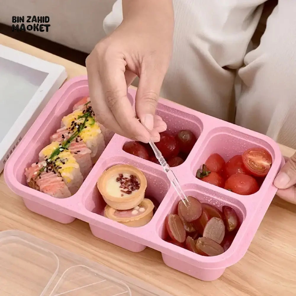 5-CUBE LEAKPROOF BENTO BOX – PORTABLE MICROWAVEABLE LUNCH CONTAINER