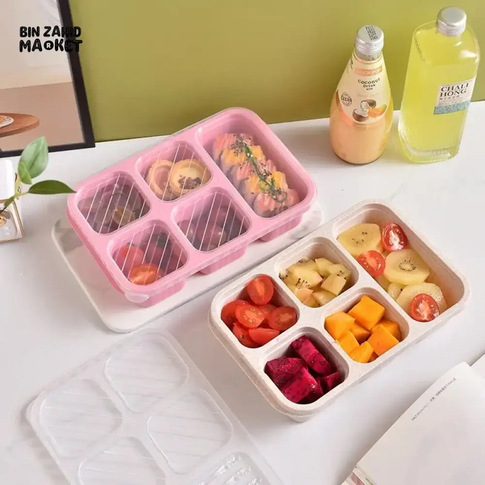 5-CUBE LEAKPROOF BENTO BOX – PORTABLE MICROWAVEABLE LUNCH CONTAINER