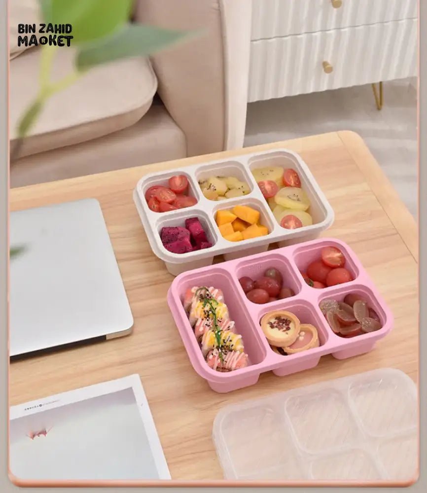 5-CUBE LEAKPROOF BENTO BOX – PORTABLE MICROWAVEABLE LUNCH CONTAINER