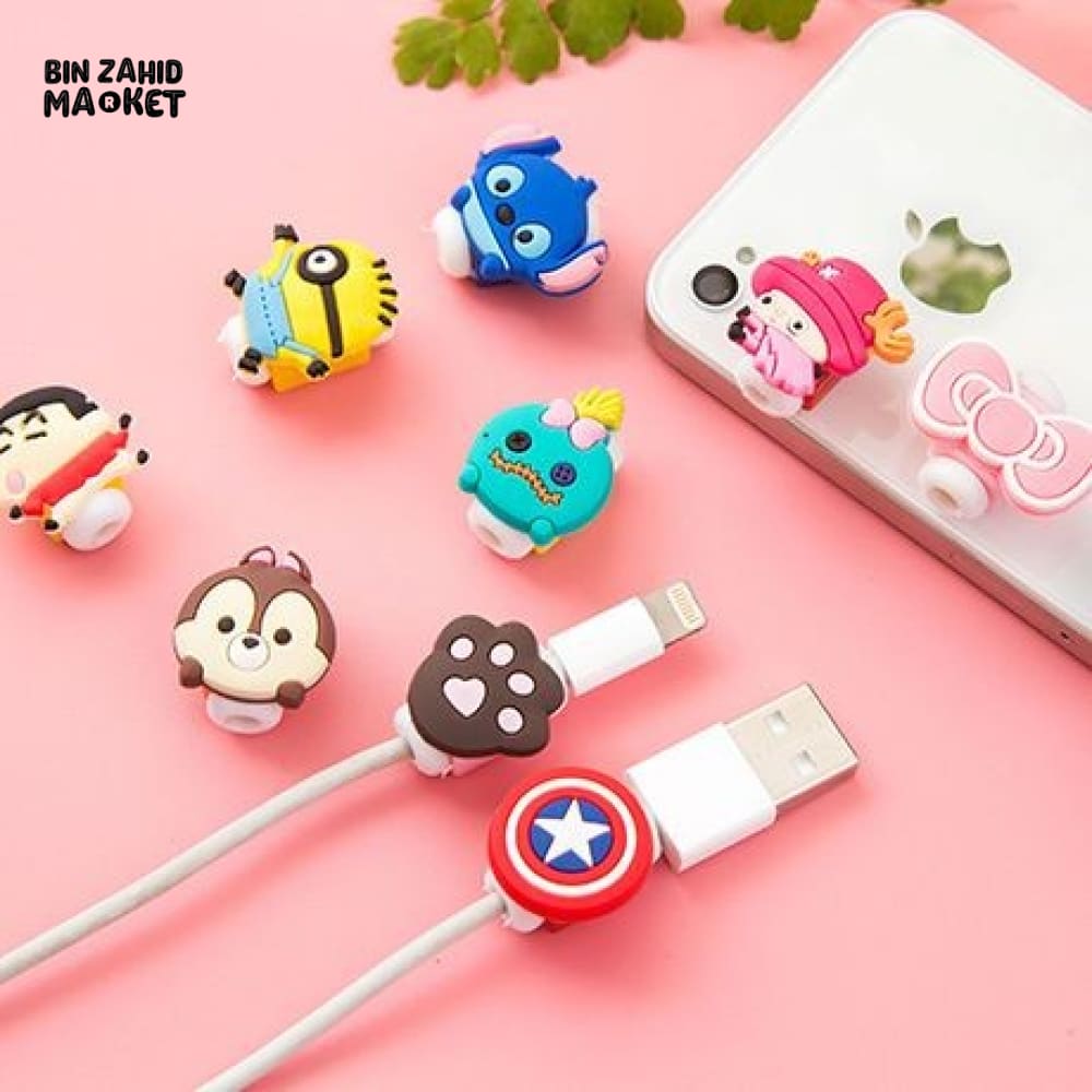 5 PIECES EMOJIS CABLE PROTECTORS