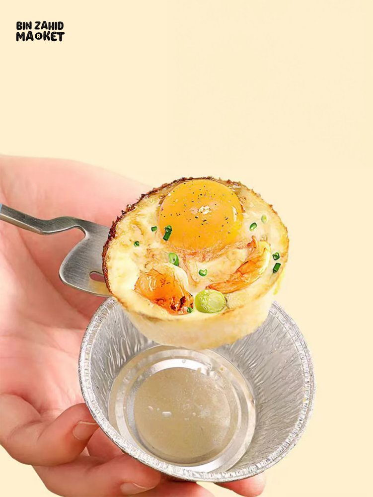 50 PIECES AIR FRYER TIN FOIL BOWL EGG TART HOLDER CAKE MOLD