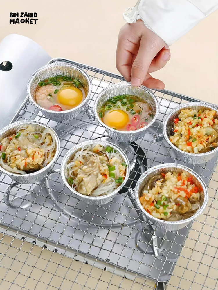 50 PIECES AIR FRYER TIN FOIL BOWL EGG TART HOLDER CAKE MOLD