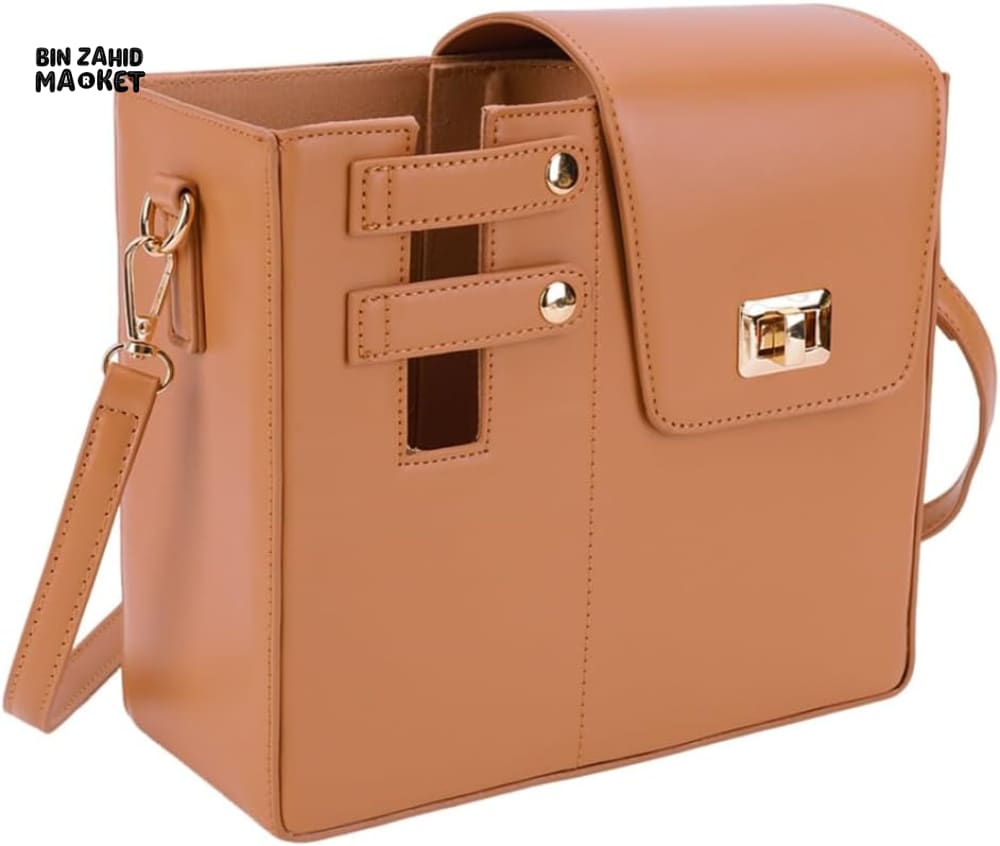 TUMBLERS CROSSBODY BAG – STYLISH PORTABLE ADJUSTABLE STRAP - BROWN