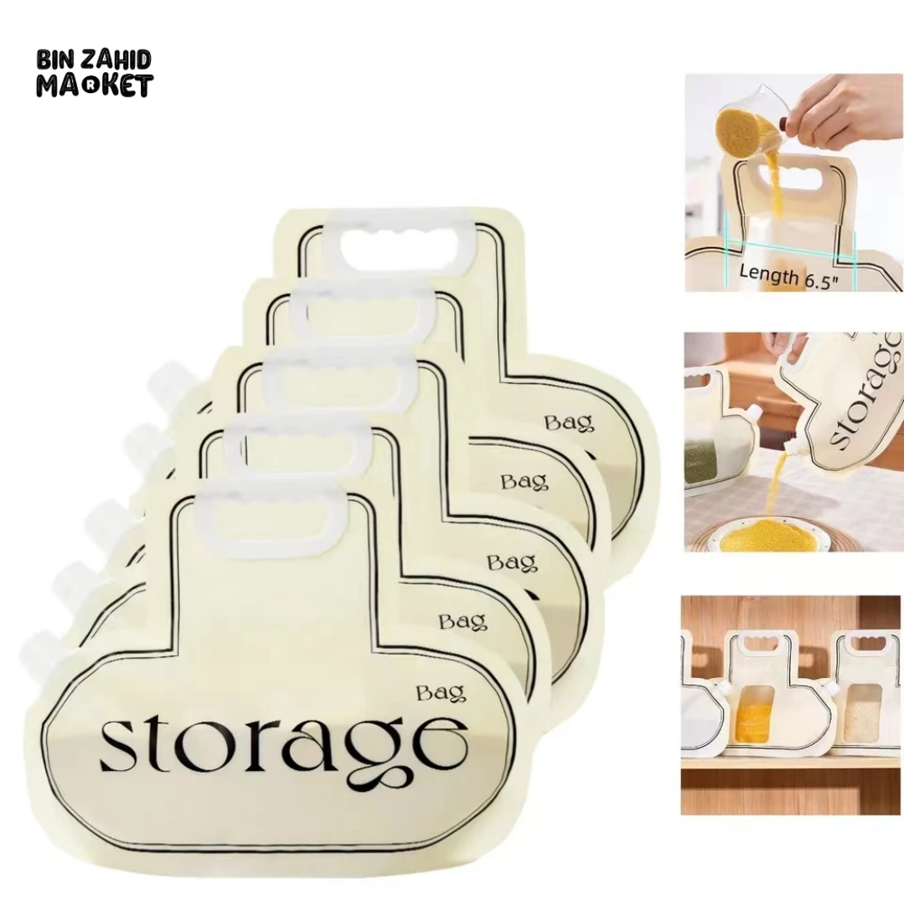 PACK OF 3 CEREAL STORAGE BAGS – FOOD GRADE, SELF-STANDING SUCTION BAGS