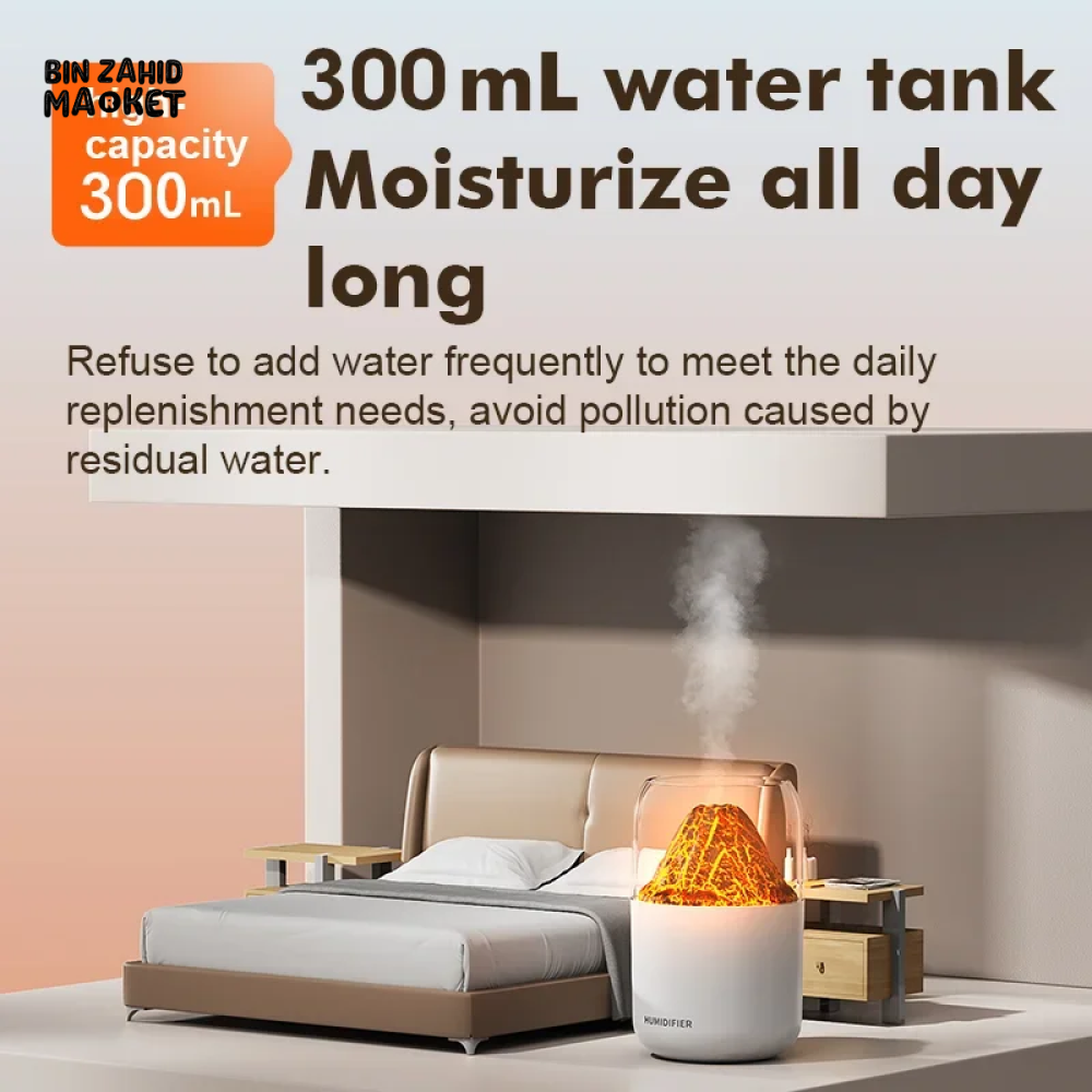 SIMULATED VOLCANO HUMIDIFIER – USB MINI DESKTOP AIR PURIFIER & AROMATHERAPY SPRAY