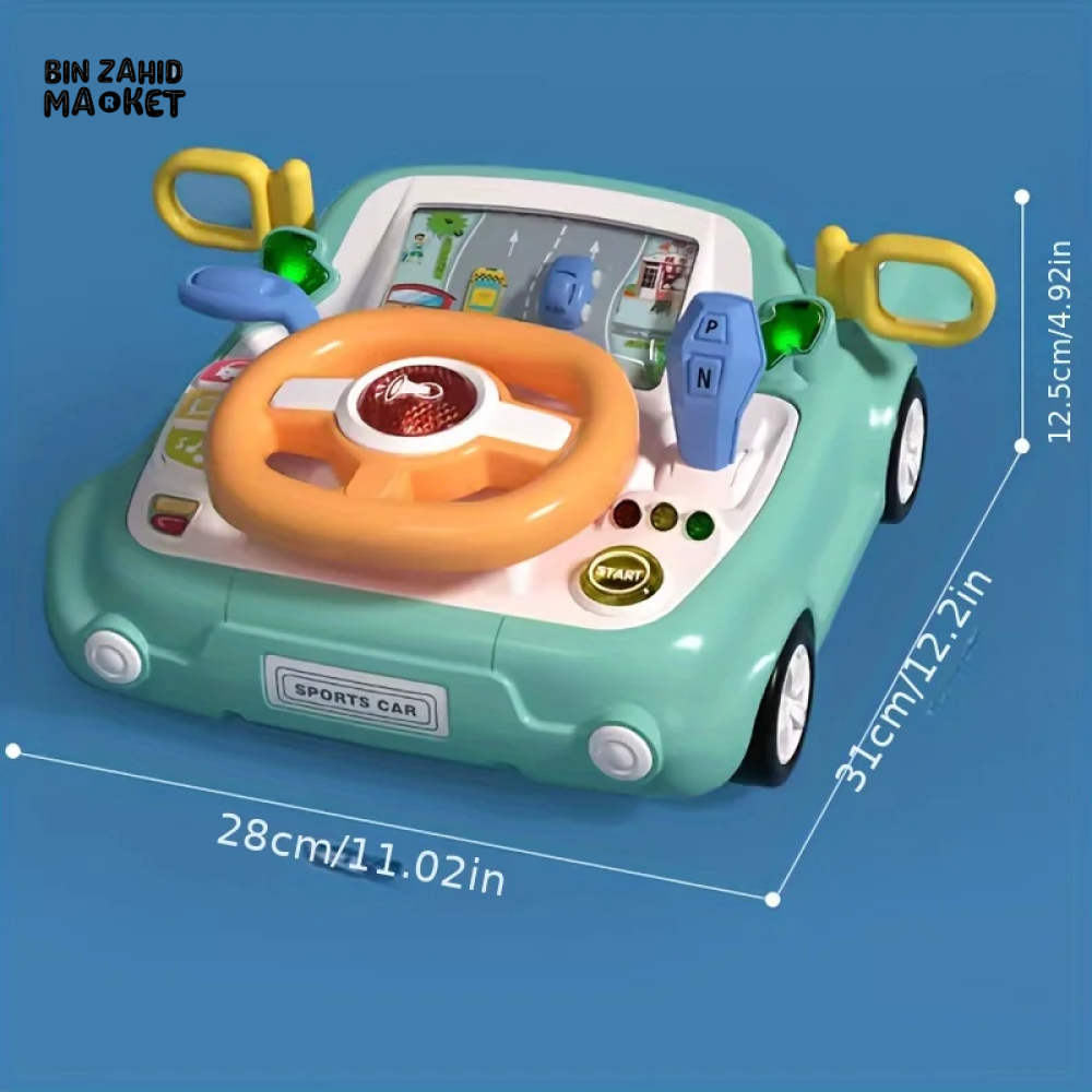 KIDS STEERING WHEEL TOY PRETEND PLAY SIMULATION DRIVING TOY SAFE & MULTIFUNCTIONAL