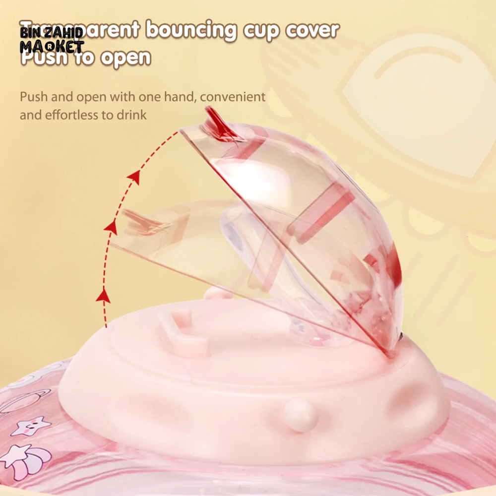 UFO SHAPE CUTE WATER BOTTLE 550ML KIDS SIPPY CUP