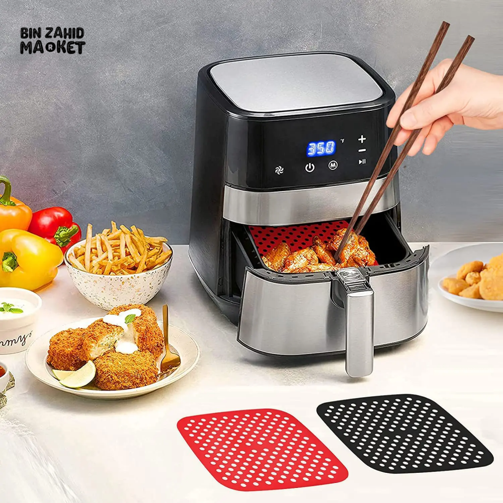 SILICONE AIR FRYER MAT REUSABLE NON-STICK BAKING MAT SQUARE