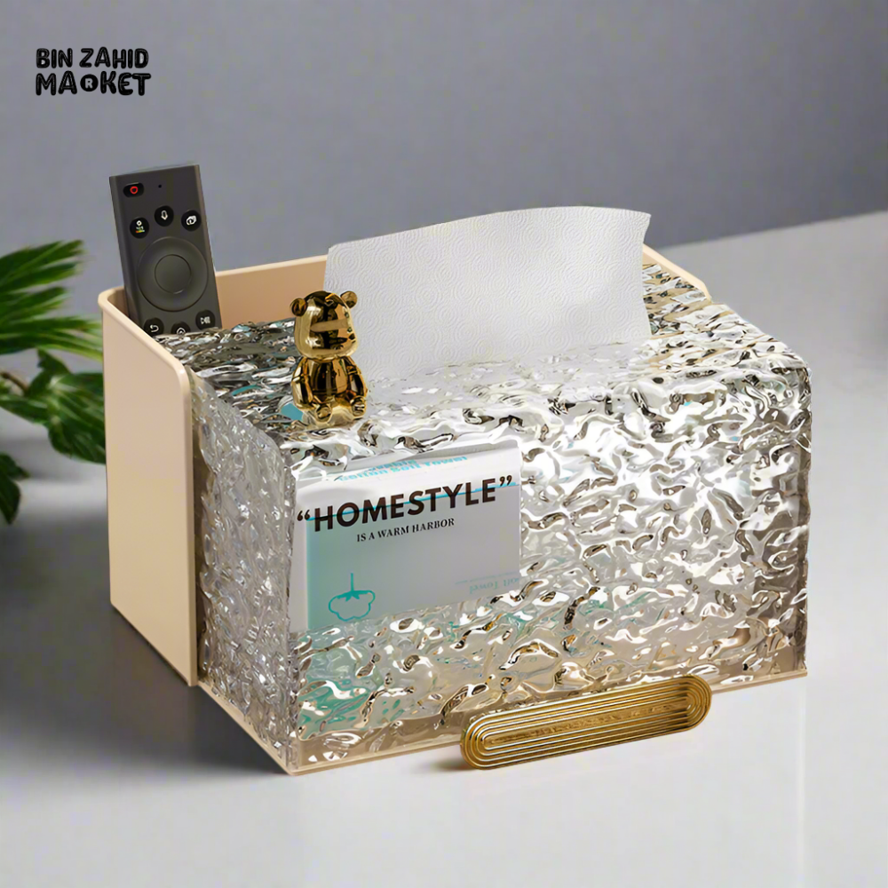 LUXURY TISSUE BOX – GLACIER PATTERN, LIVING ROOM & BATHROOM