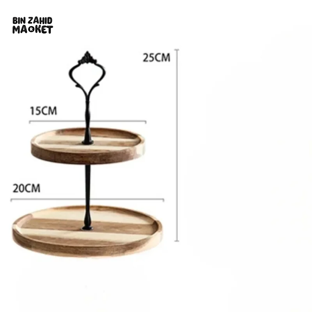 DETACHABLE CAKE STAND WOODEN EUROPEAN STYLE DESSERT HOLDER WEDDING PARTY