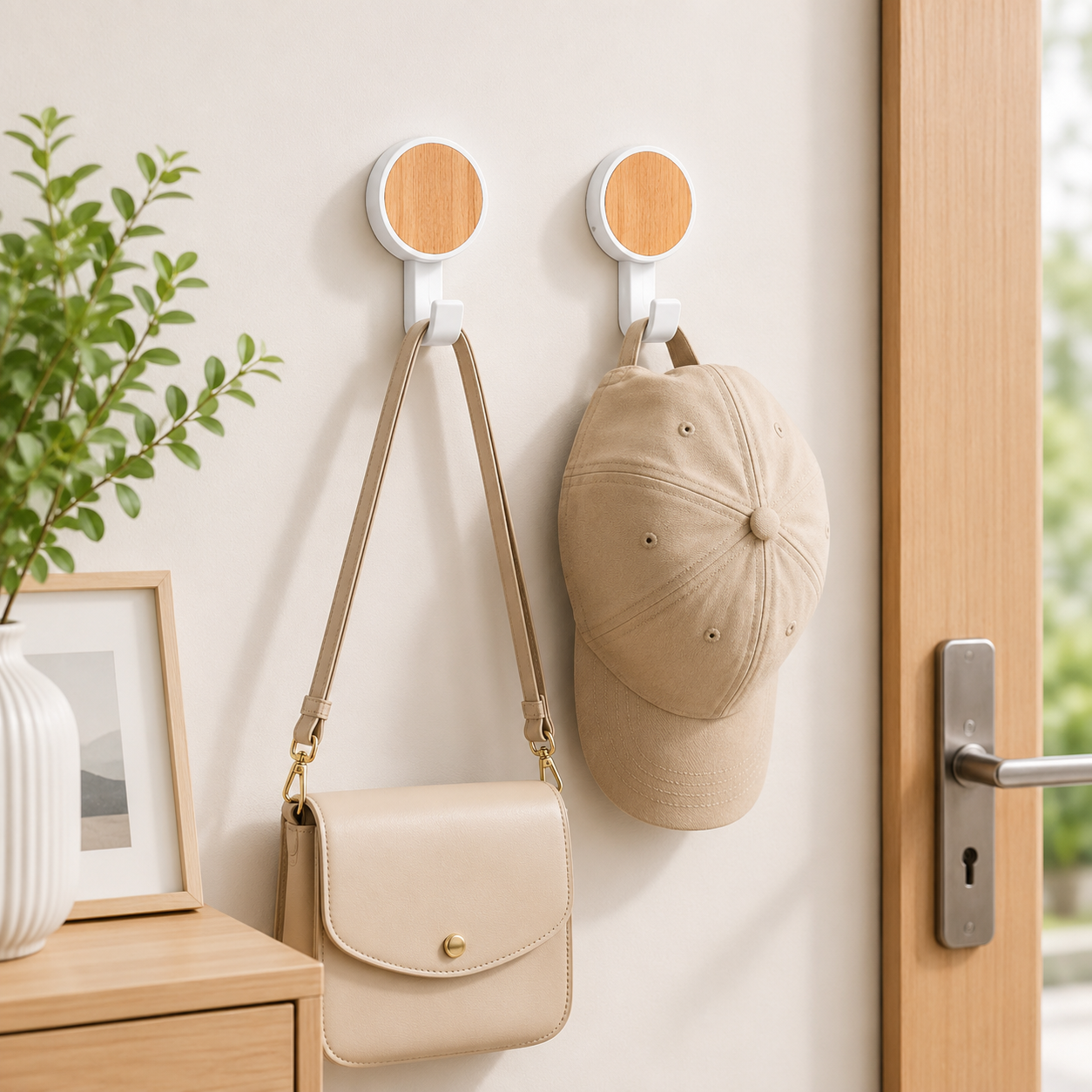 SELF-ADHESIVE WOOD GRAIN WALL HOOK