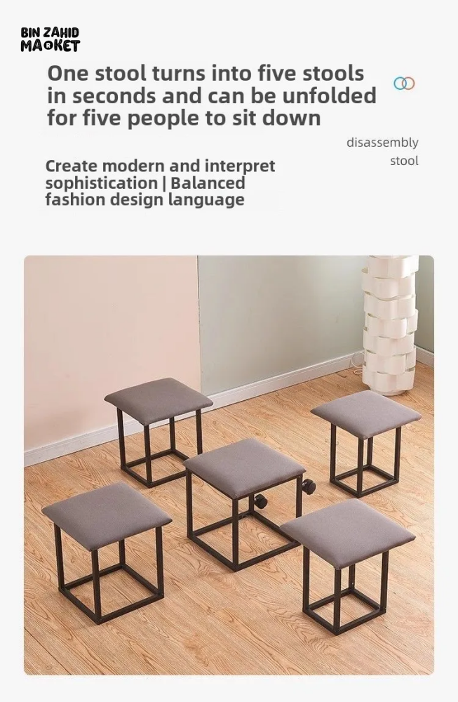 5IN1 NORDIC LEATHER OTTOMAN MULTIFUNCTIONAL STOOL STORAGE FOOT STOOL