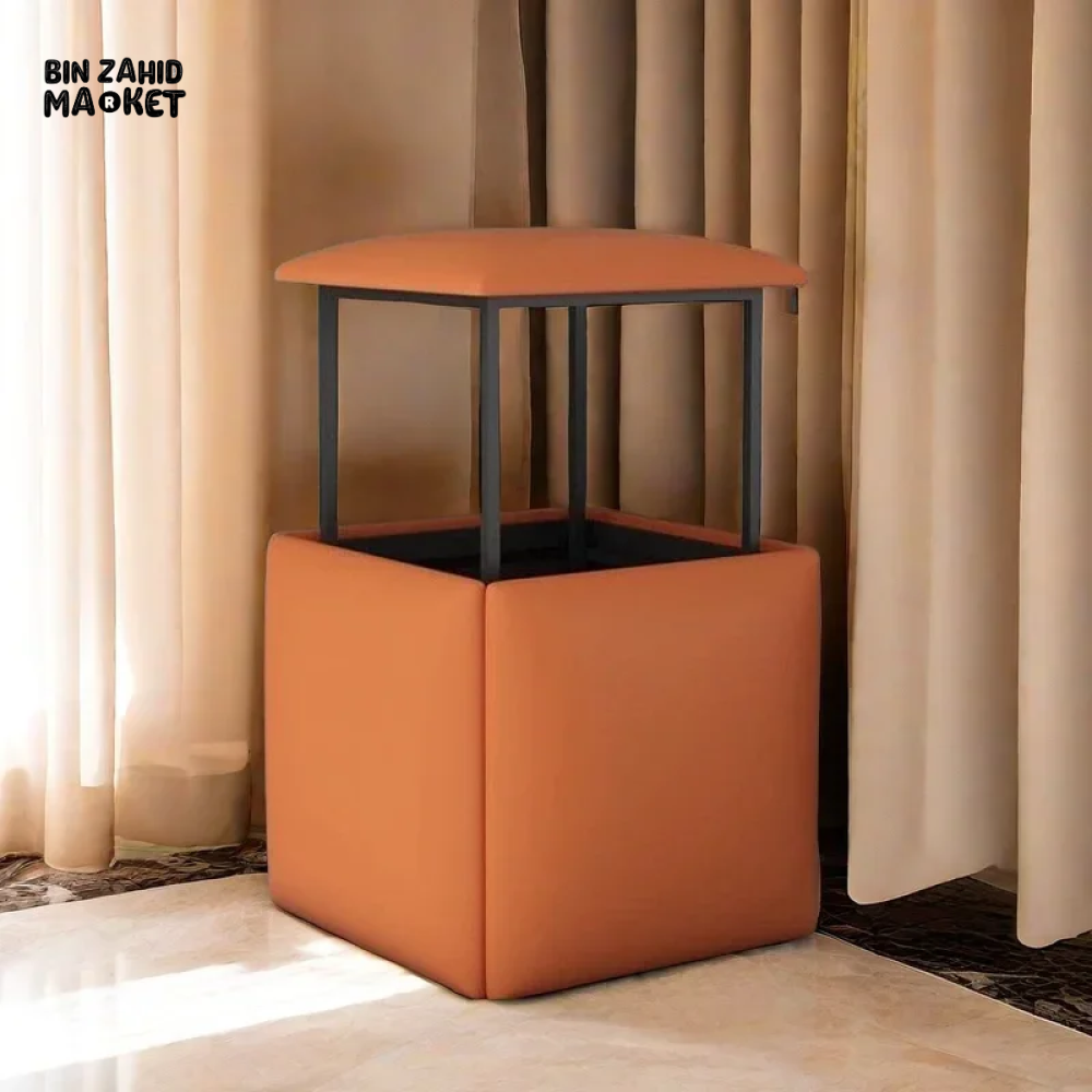 5IN1 NORDIC LEATHER OTTOMAN MULTIFUNCTIONAL STOOL STORAGE FOOT STOOL