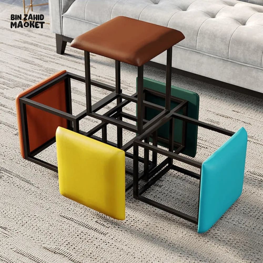 5IN1 NORDIC LEATHER OTTOMAN MULTIFUNCTIONAL STOOL STORAGE FOOT STOOL