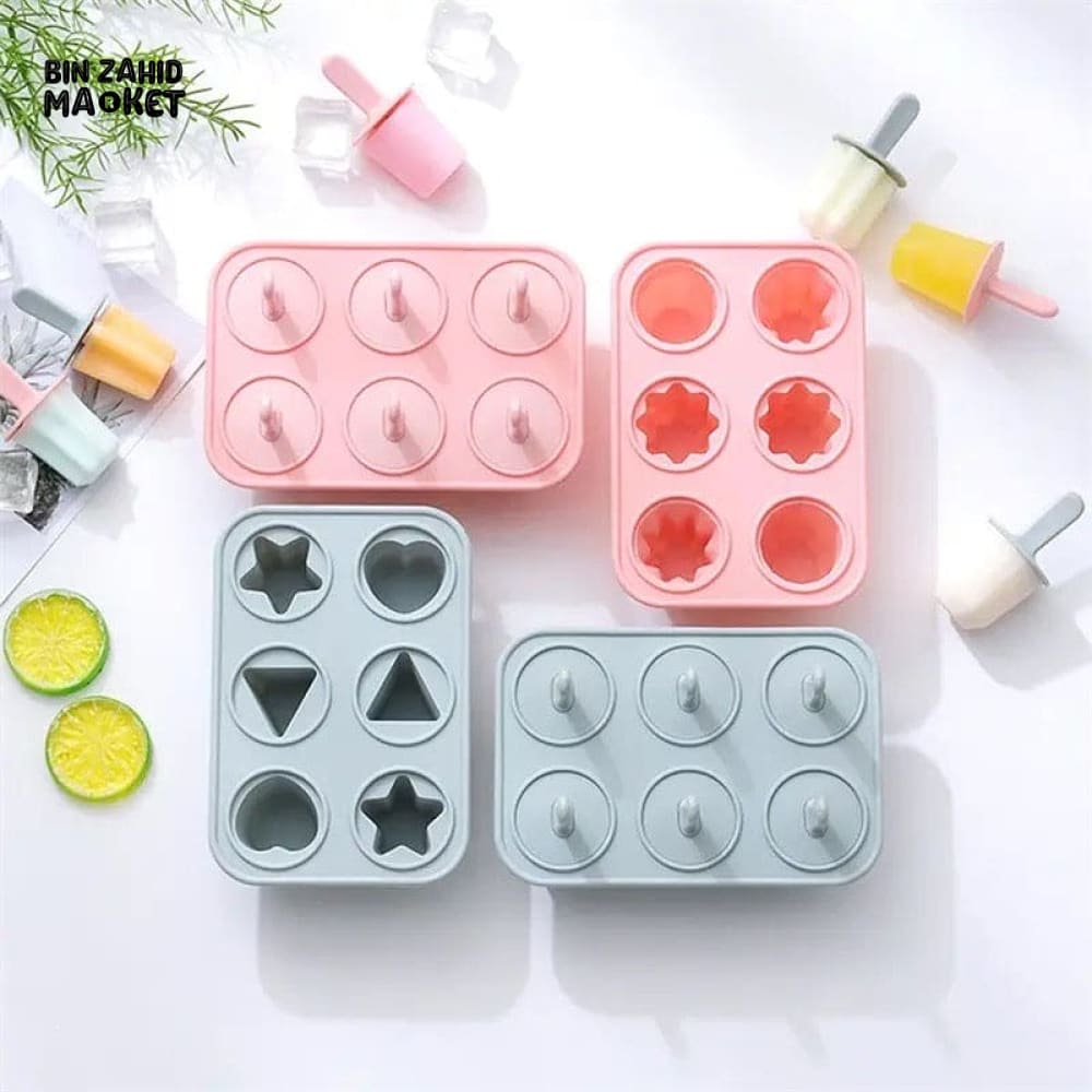 6 HOLES SUMMER ICE-CREAM MAKER POPSICLE MOLD