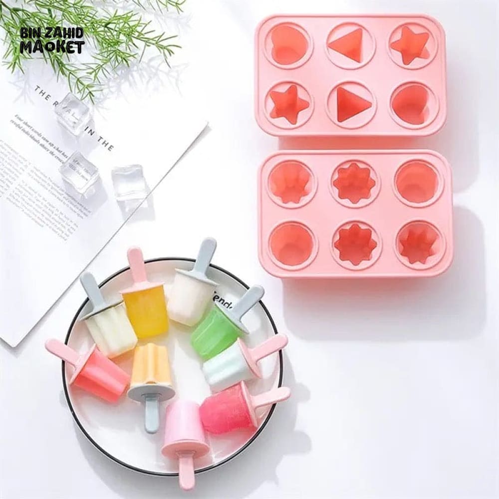 6 HOLES SUMMER ICE-CREAM MAKER POPSICLE MOLD