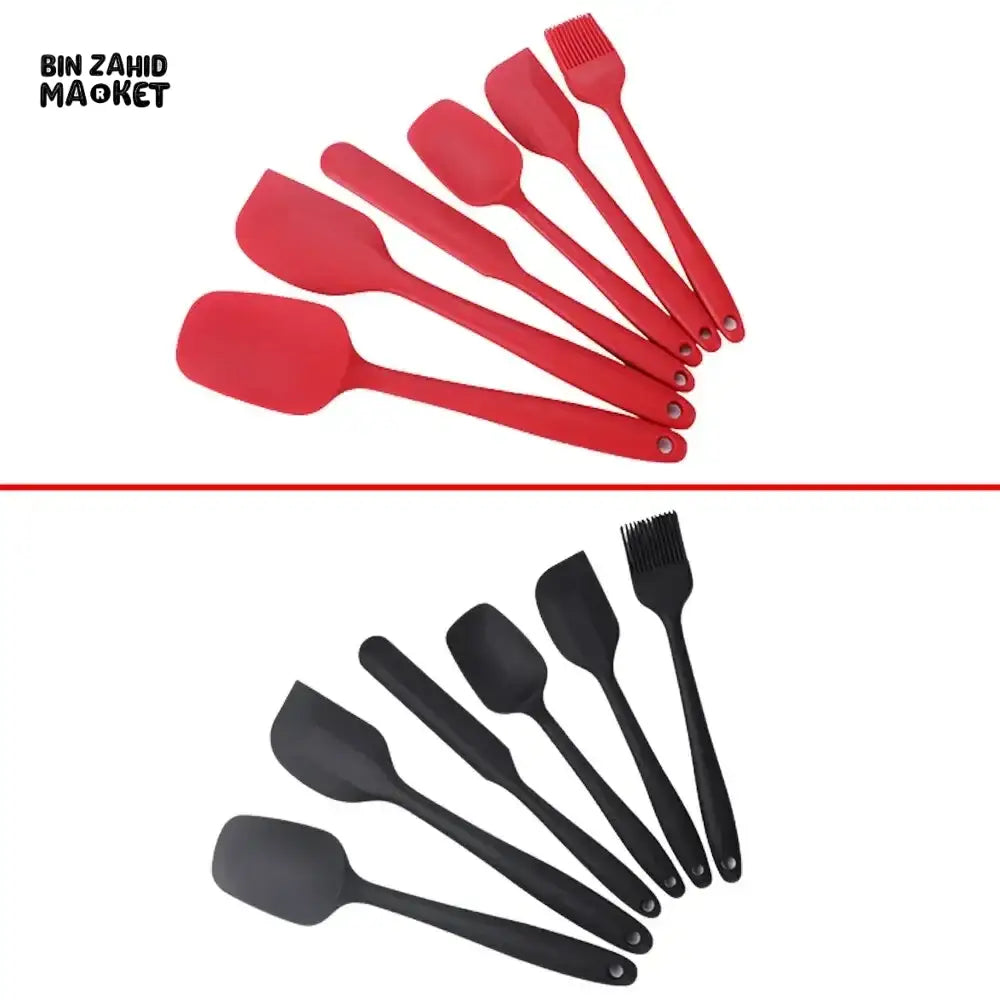 6 PIECE SILICONE SPATULA SET – FOOD GRADE NON STICK HEAT RESISTANT TURNERS FOR COOKING BAKING MIXING & KITCHEN USE