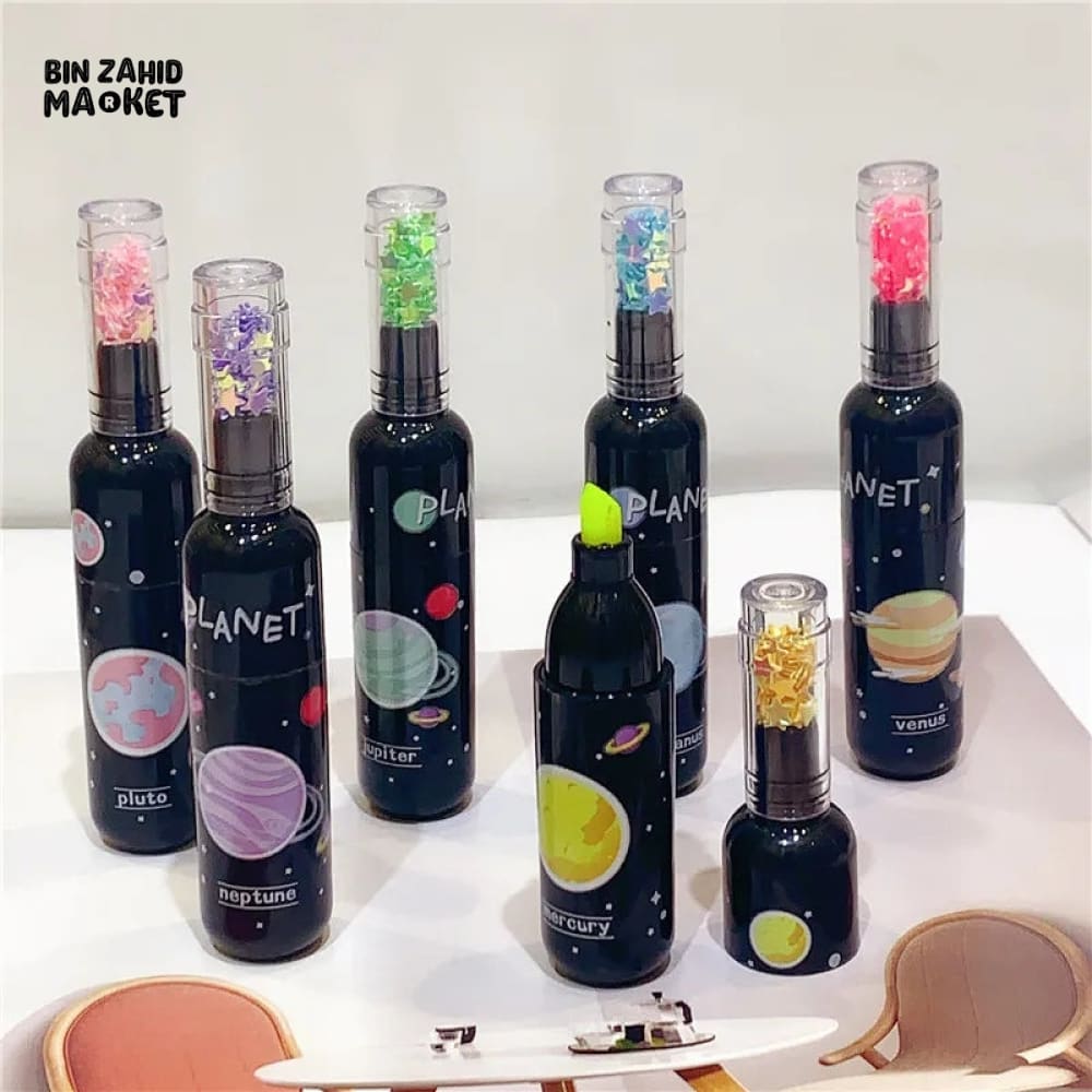 6 PIECES BOTTLE SHAPED MINI HIGHLIGHTERS
