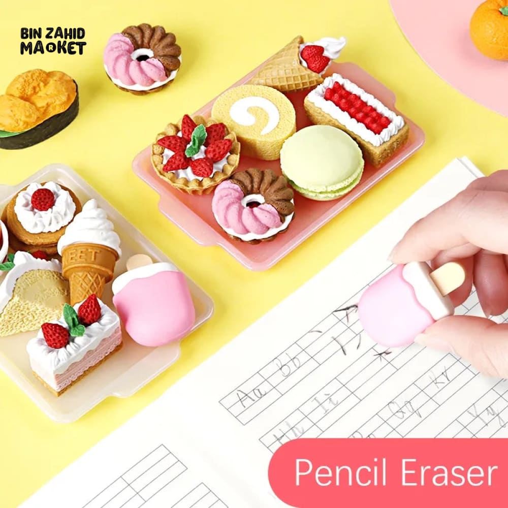 6 PIECES PACK FOOD ERASER