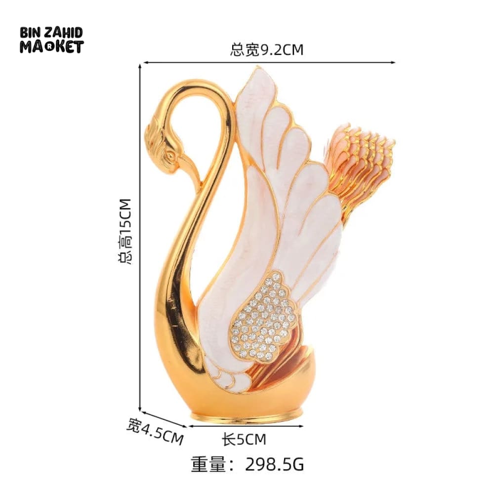 6 PIECES SWAN DESSERT SPOON SET