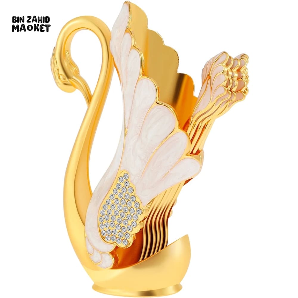 6 PIECES SWAN DESSERT SPOON SET