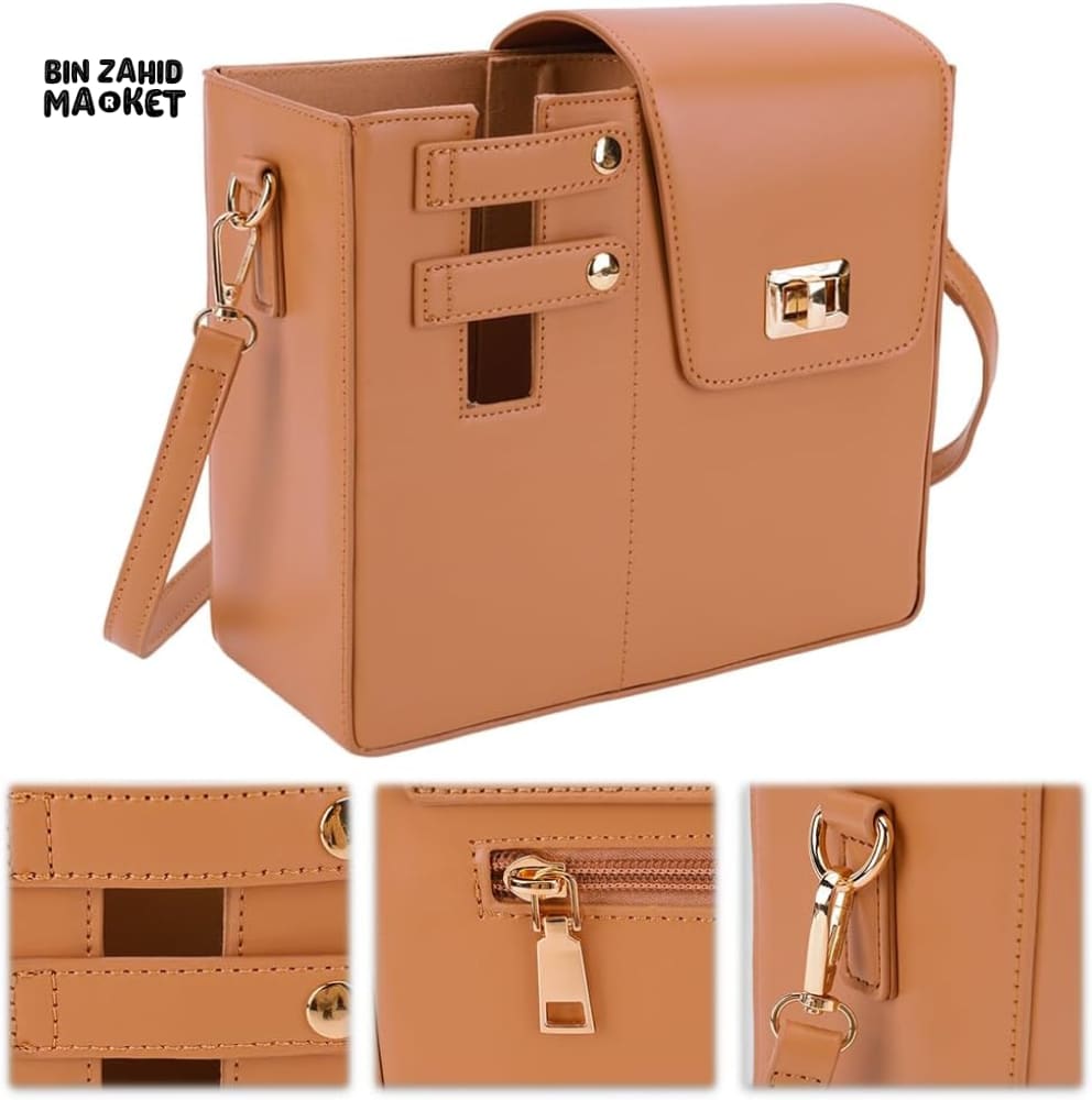 TUMBLERS CROSSBODY BAG – STYLISH PORTABLE ADJUSTABLE STRAP - BROWN