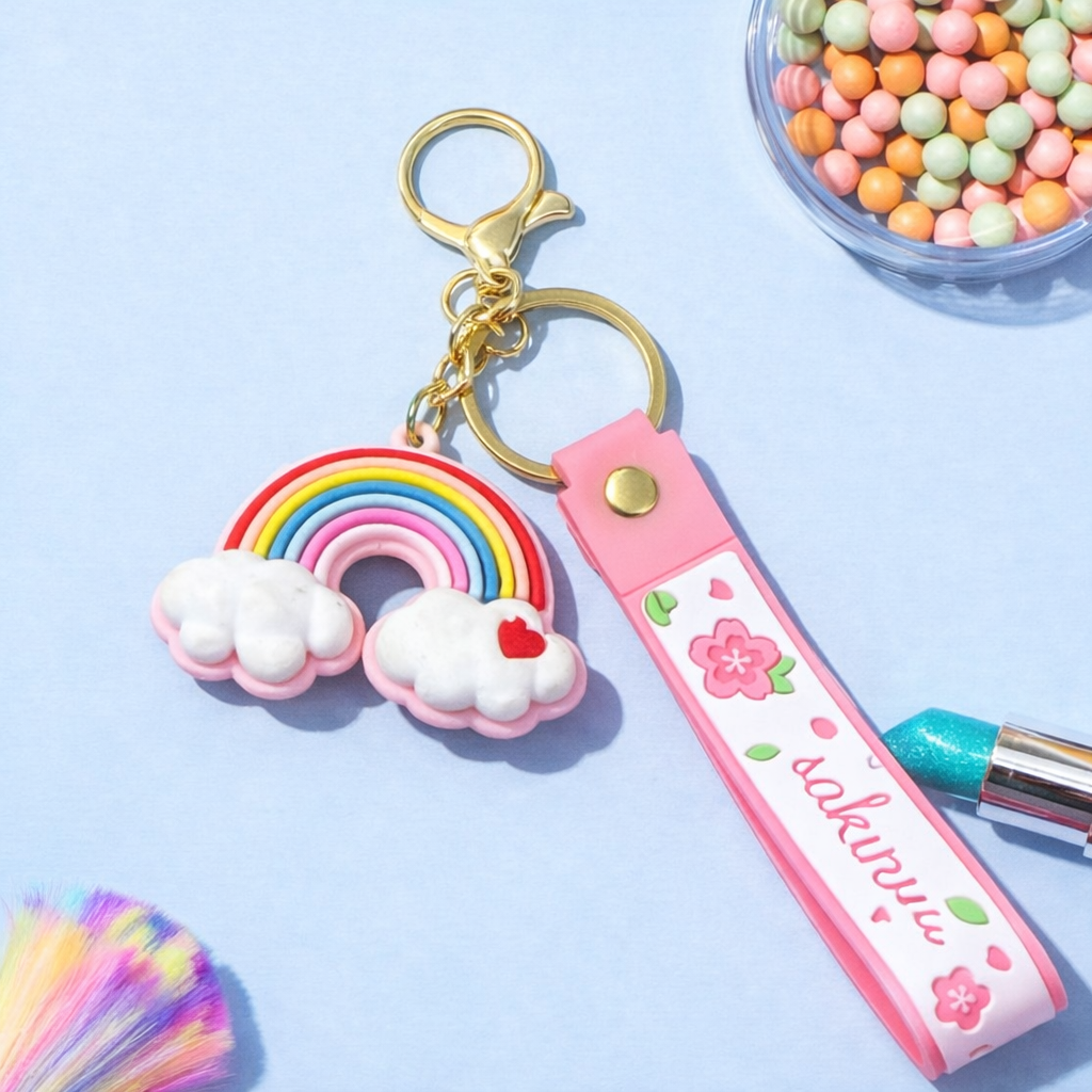 CUTE RAINBOW KEYCHAIN – BAG CHARM & KEYRING