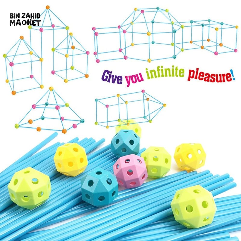 68 PIECES KIDS CREATIVE FORTRESS DIY BUILDING TOY SET