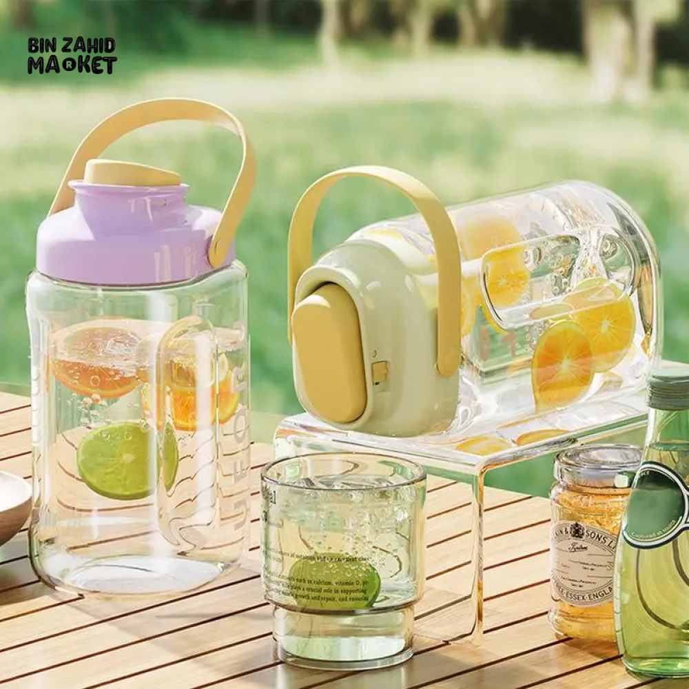 COLD WATER BOTTLE WITH TAP LEMONADE CONTAINER WATER DISPENSER 2000ml