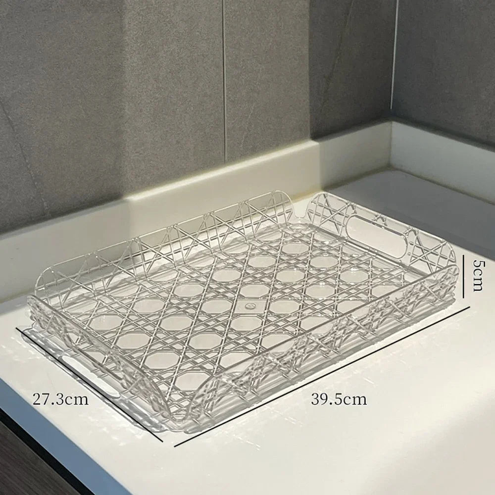 LUXURY TEA TRAY FOR HOME – RECTANGULAR LIGHT STORAGE ORGANIZER FOR TEA SETS CUPS & WATER GLASSES
