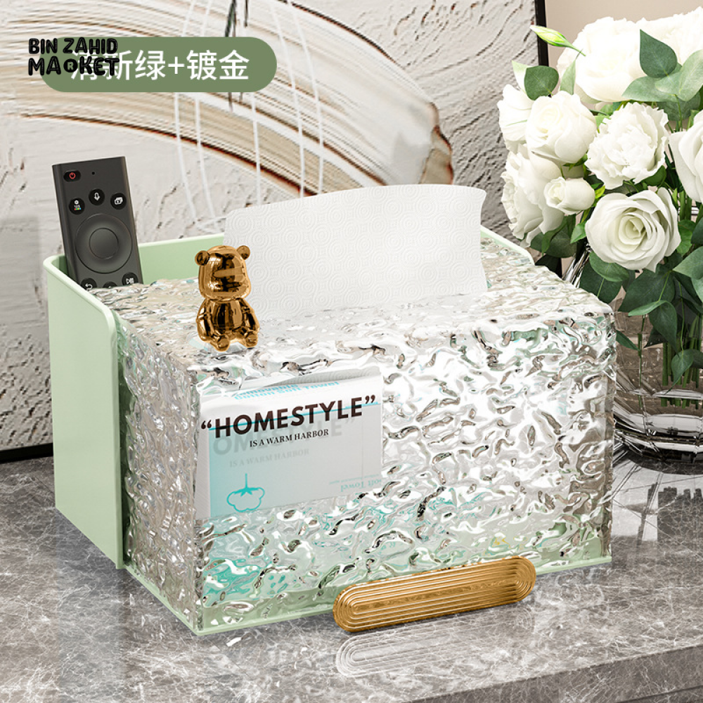 LUXURY TISSUE BOX – GLACIER PATTERN, LIVING ROOM & BATHROOM