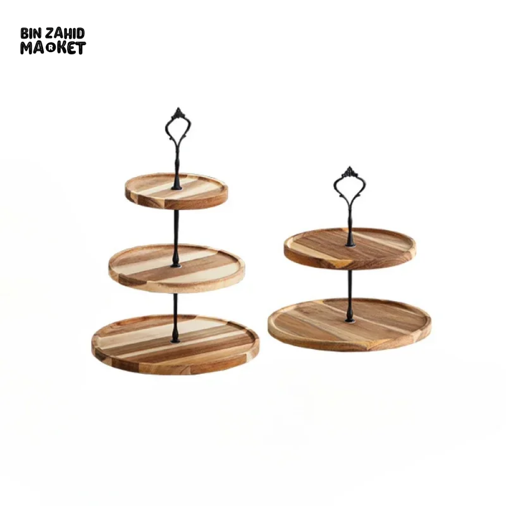 DETACHABLE CAKE STAND WOODEN EUROPEAN STYLE DESSERT HOLDER WEDDING PARTY