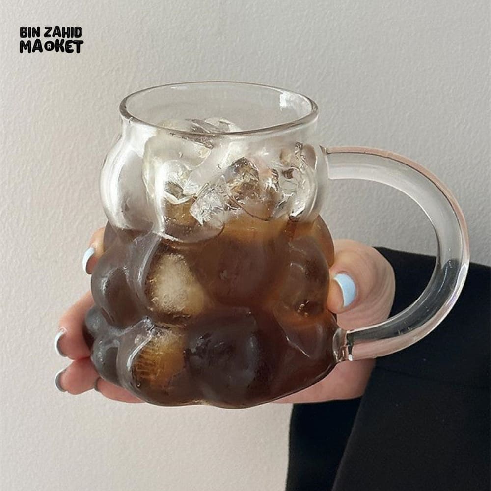 HEAT RESISTANT GLASS COFFEE MUG – CREATIVE MILK & BREAKFAST CUP - WITH HANDLE