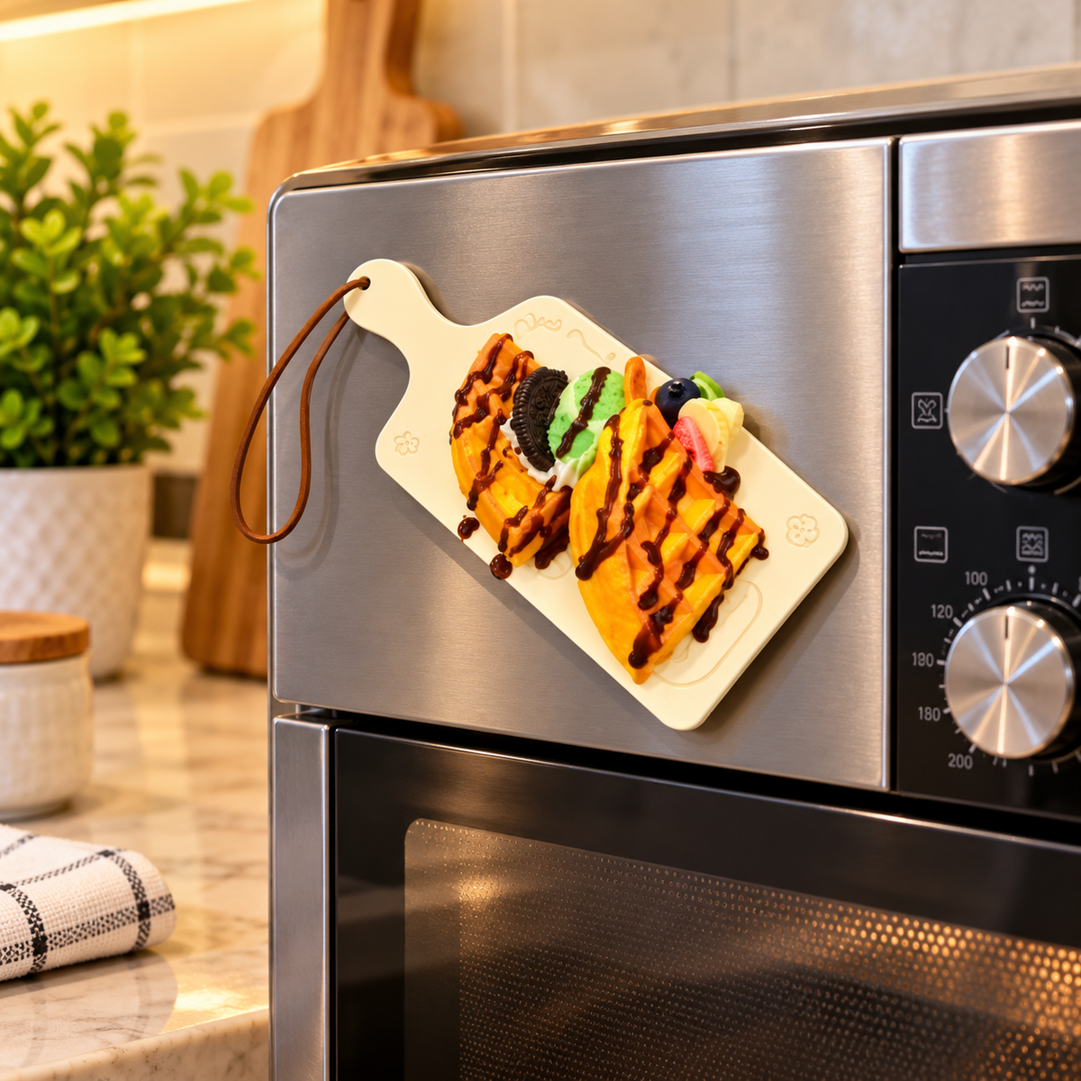 WAFFLE DESSERT DESIGN DECORATIVE MAGNET