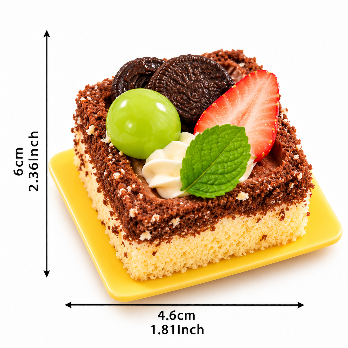 ARTIFICIAL MINI SQUARE CAKE DECOR - 1 PIECE