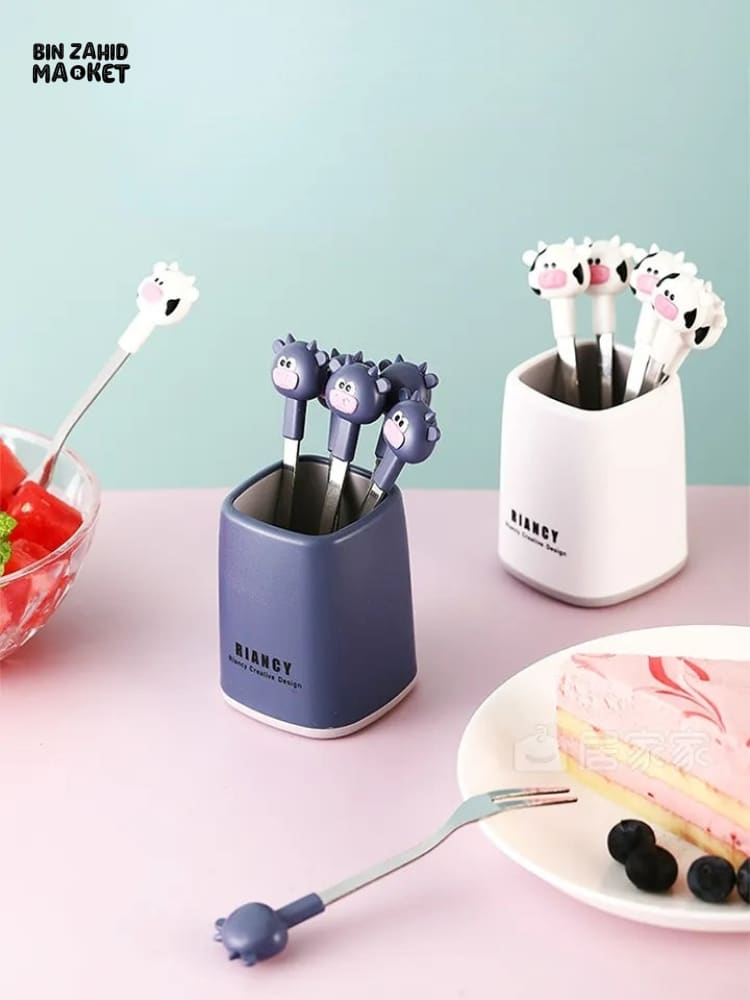 6IN1 CARTOON FRUITS FORK SET