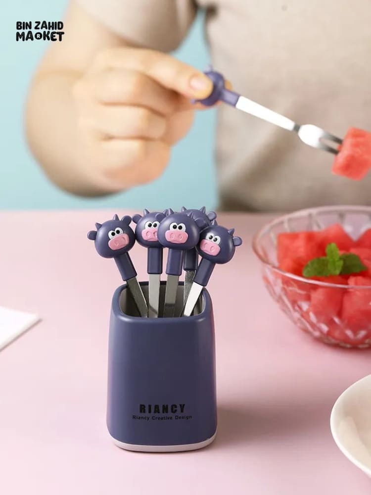 6IN1 CARTOON FRUITS FORK SET