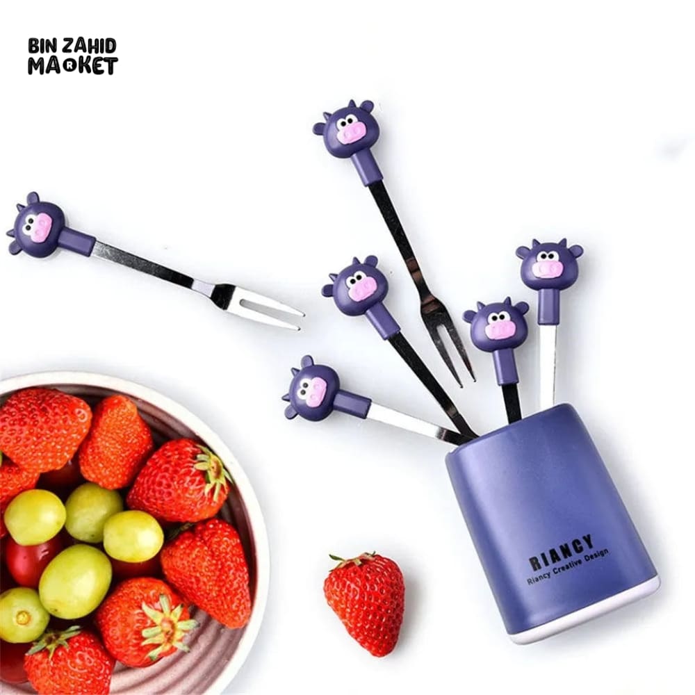 6IN1 CARTOON FRUITS FORK SET