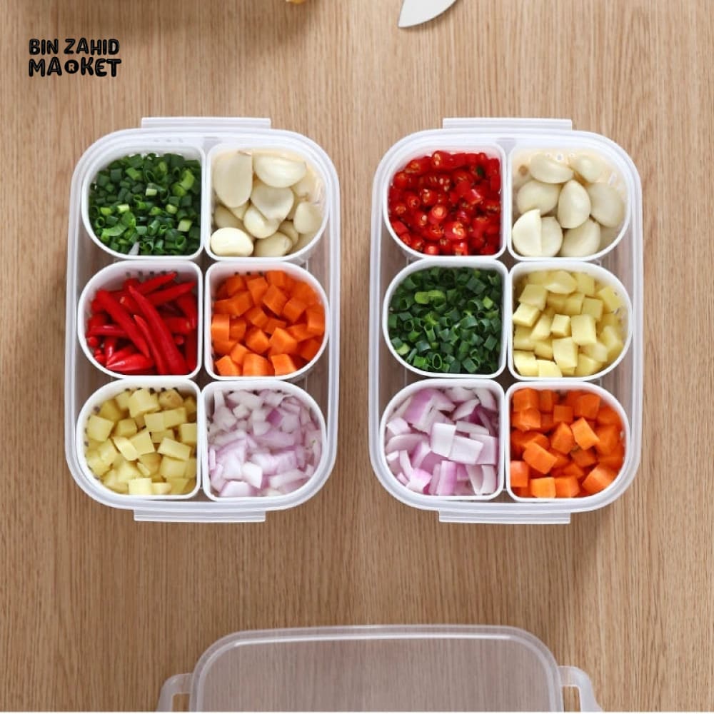 6X PORTIONS REFRIGERATOR STORAGE BOX