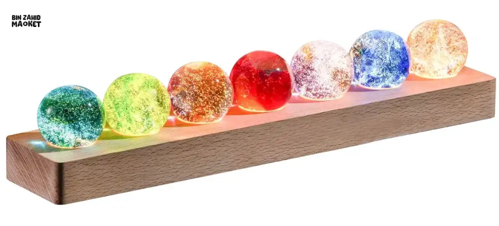 7-COLOR GLASS CRYSTAL BALL WITH LED LIGHT STAND – HEALING SPHERE DÉCOR MEDITATION & CHAKRA BALANCING