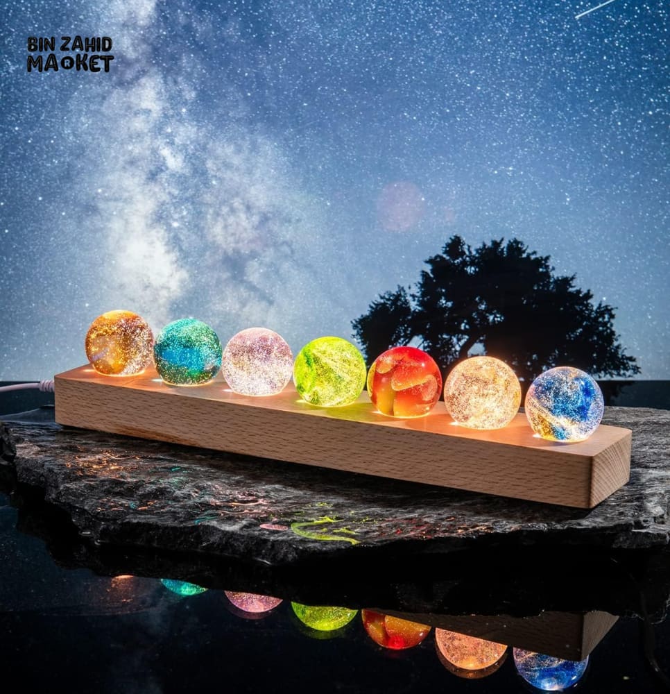 7-COLOR GLASS CRYSTAL BALL WITH LED LIGHT STAND – HEALING SPHERE DÉCOR MEDITATION & CHAKRA BALANCING