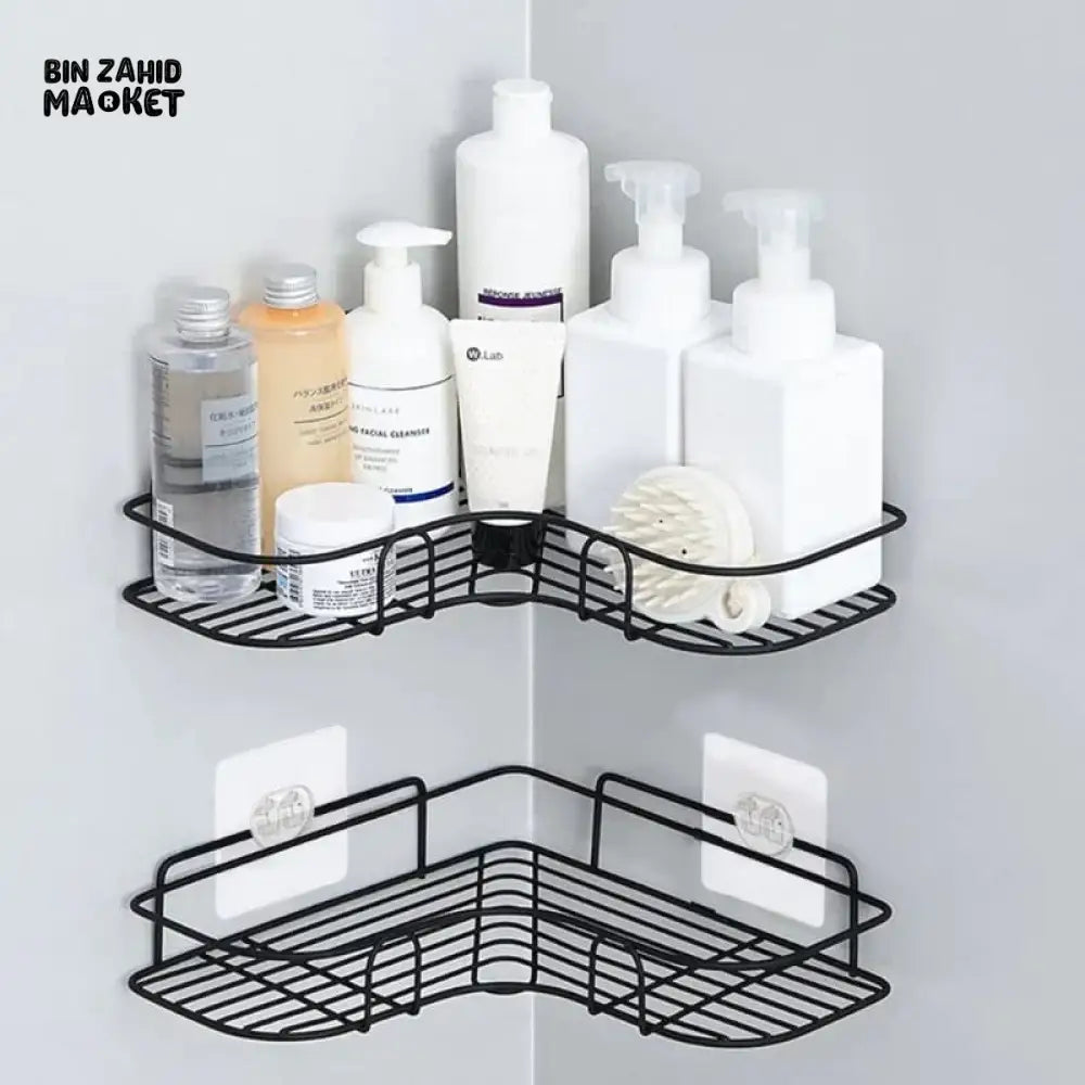 WASHROOM CORNER STAND METAL Black