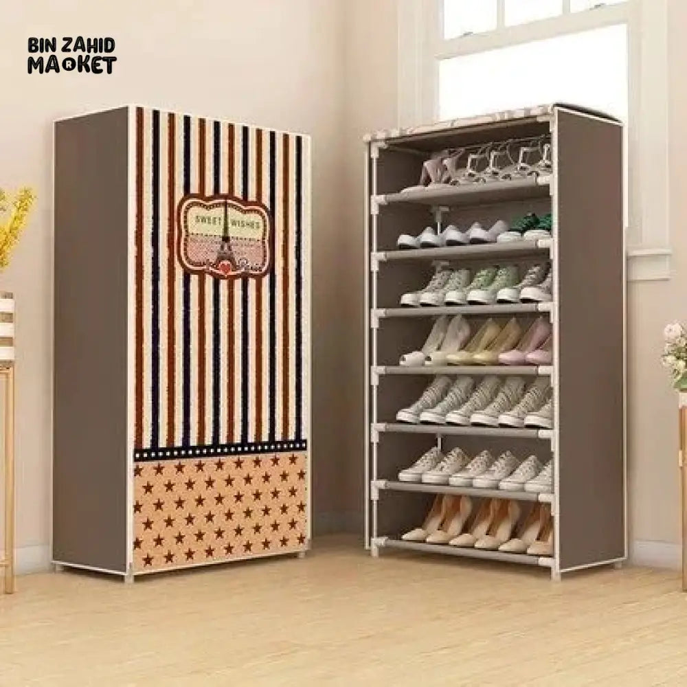 7X LAYERS PRINTED SHOE RACK