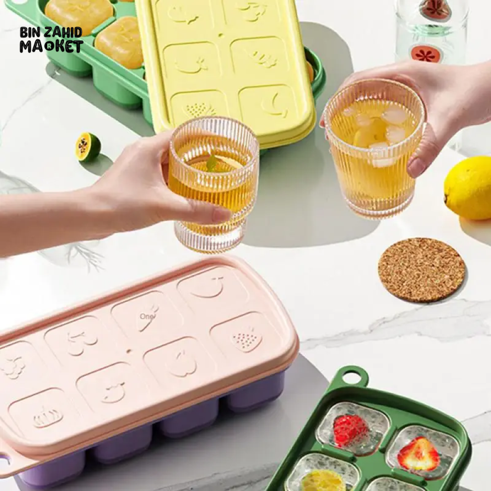 8 GRIDS SILICONE SPHERICAL ICE MOLD WITH LID – FOR COCKTAILS & DRINKS