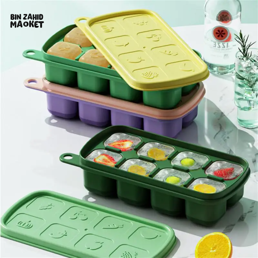 8 GRIDS SILICONE SPHERICAL ICE MOLD WITH LID – FOR COCKTAILS & DRINKS